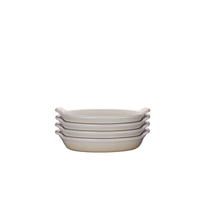 Ensemble de quatre mini plats ovales &agrave; gratin
